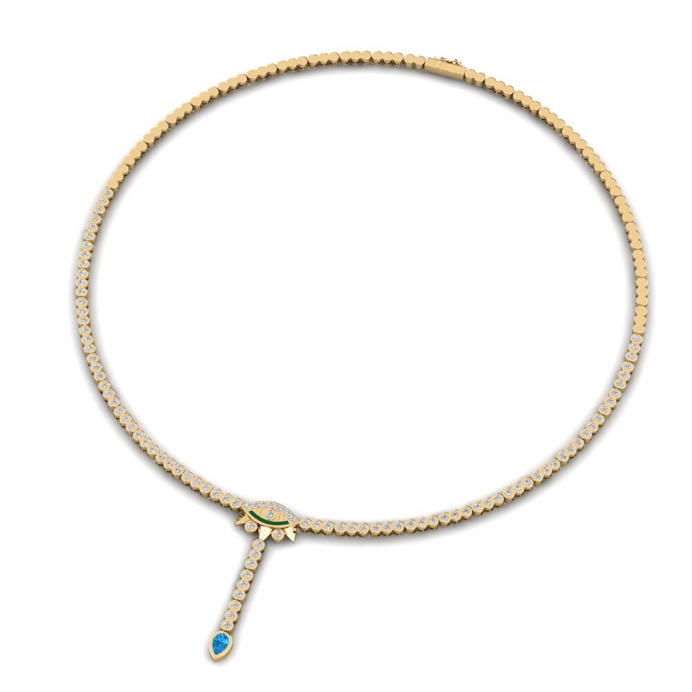 Blue Topaz Collier Brilhar