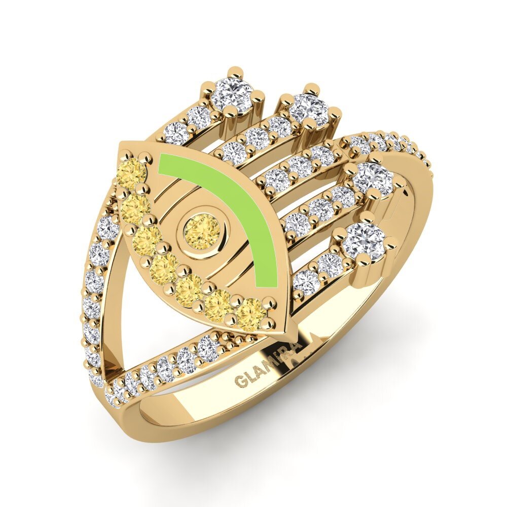 Diamante Amarillo Anillo Briller