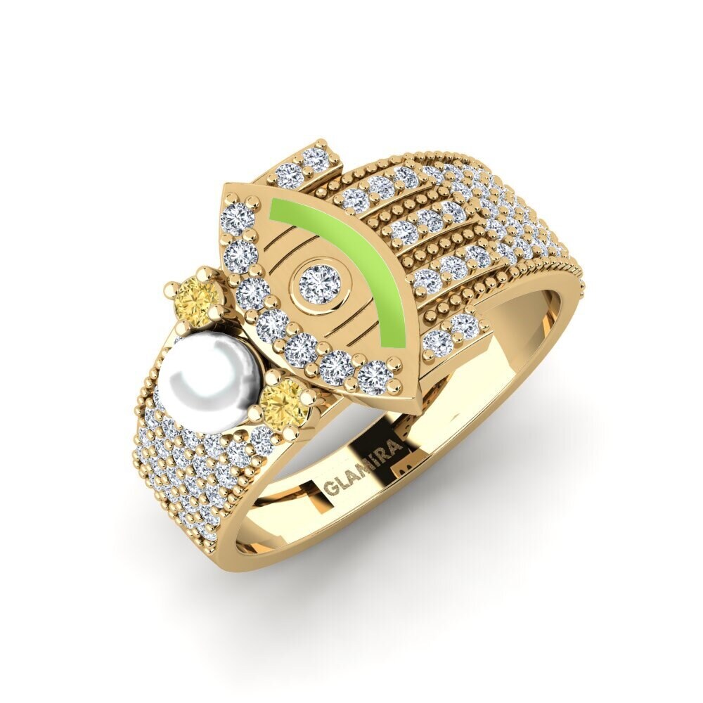 Diamante Amarillo Anillo Brillo