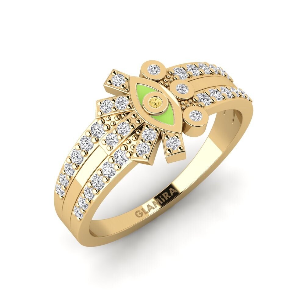 Diamante Amarillo Anillo Ceramus