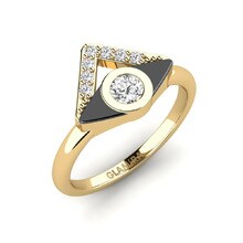 Nhẫn đeo ngón áp út Diadonnda Vàng 585 & Đá Sapphire Trắng