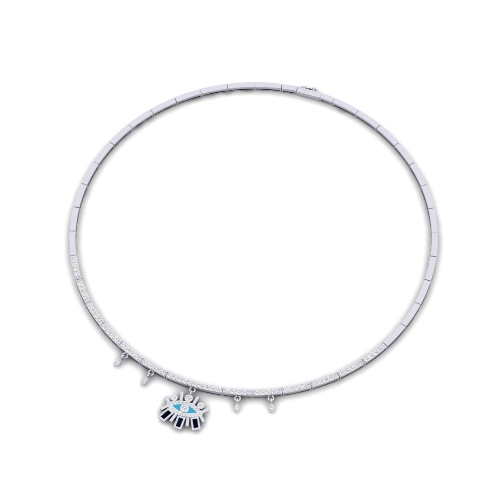 Plata 925 Zafiro Collar Larende