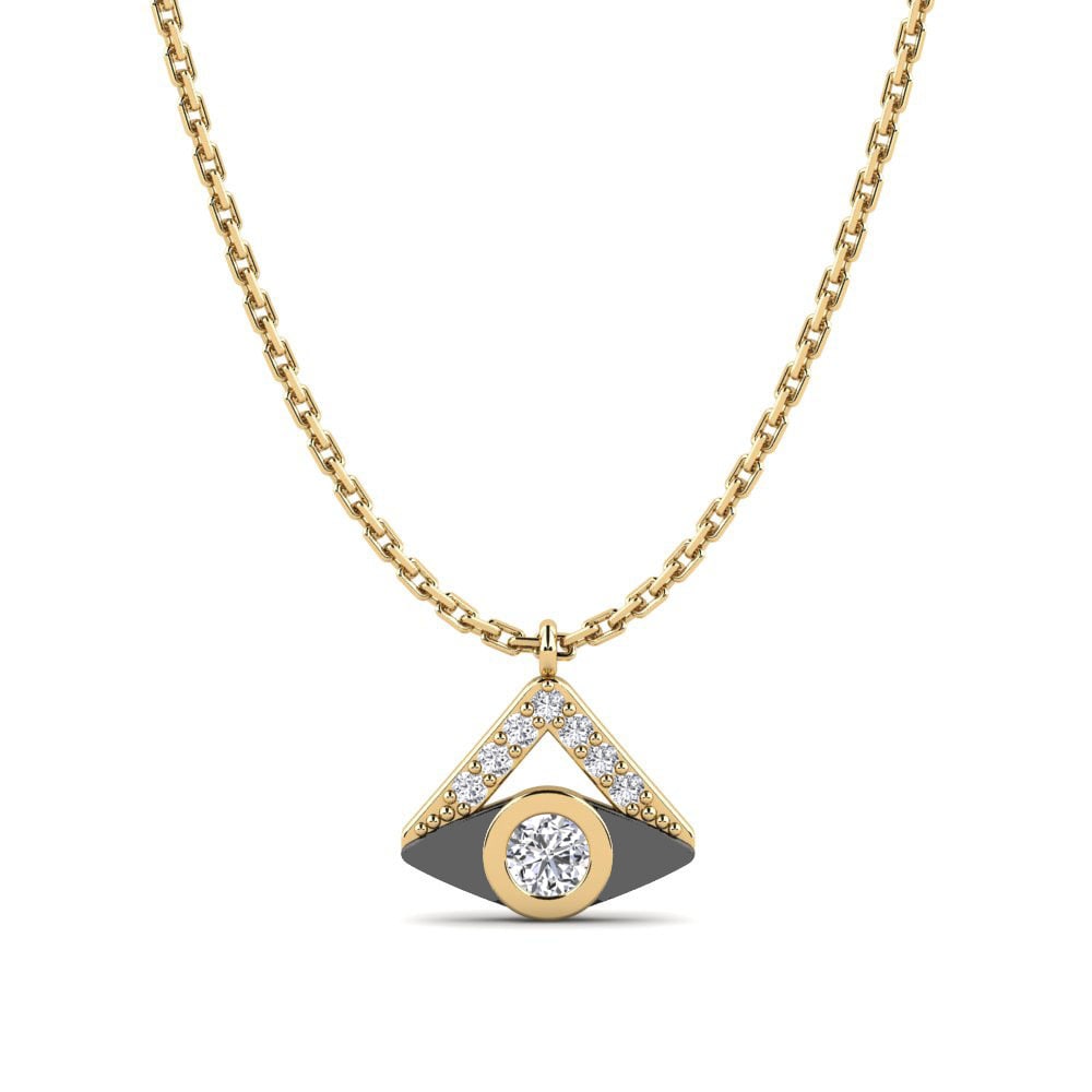 Evil Eye Evil Eye Necklaces Collection Magia 585 Yellow Gold with Black Rhodium Diamond