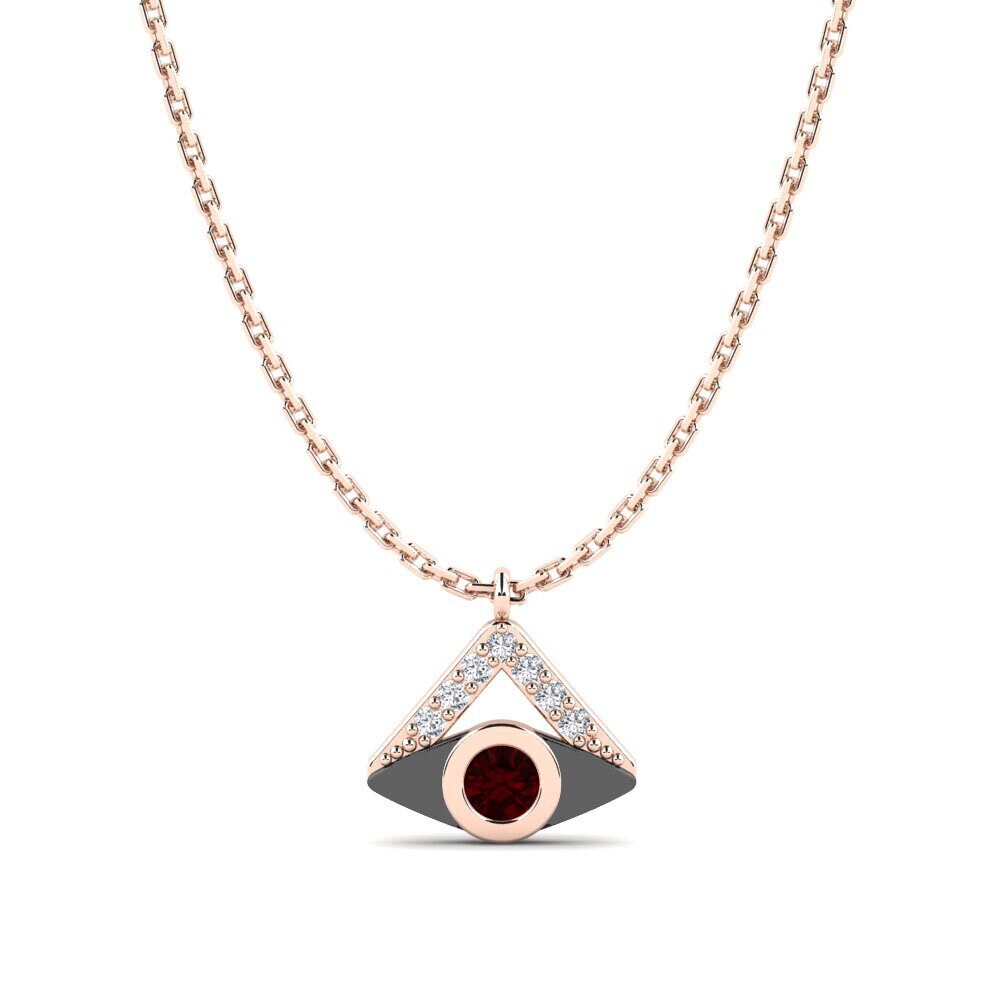 Or rose 14k Grenat Collier pour femme Magia