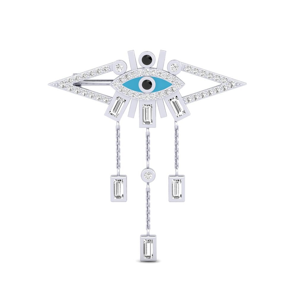 950 Platinum Black Onyx Brooch Parthesar