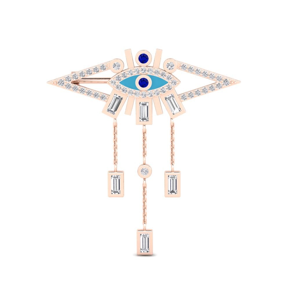 14k Oro Rosa Zafiro Broche Parthesar