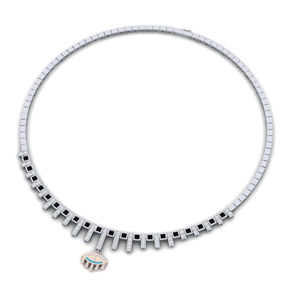 Collar Black Sapphire 14ct White & Rose Gold Necklaces