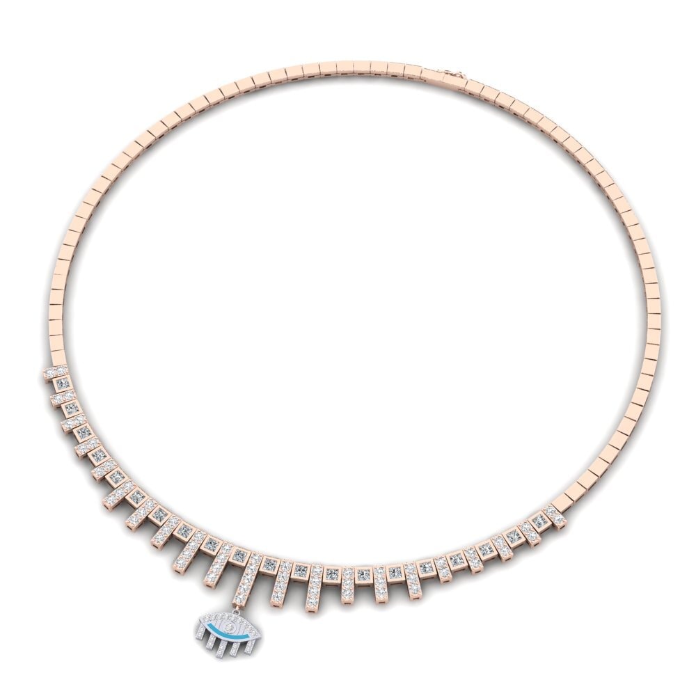 COLGANTES 18k Oro Rosa & Blanco Circonita Rígidos
