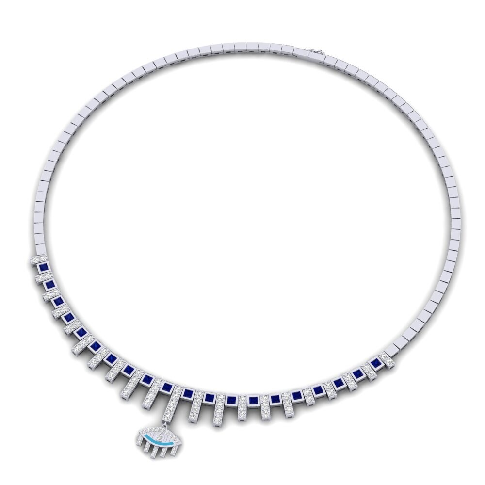 Plata 925 Zafiro Collar Porlash