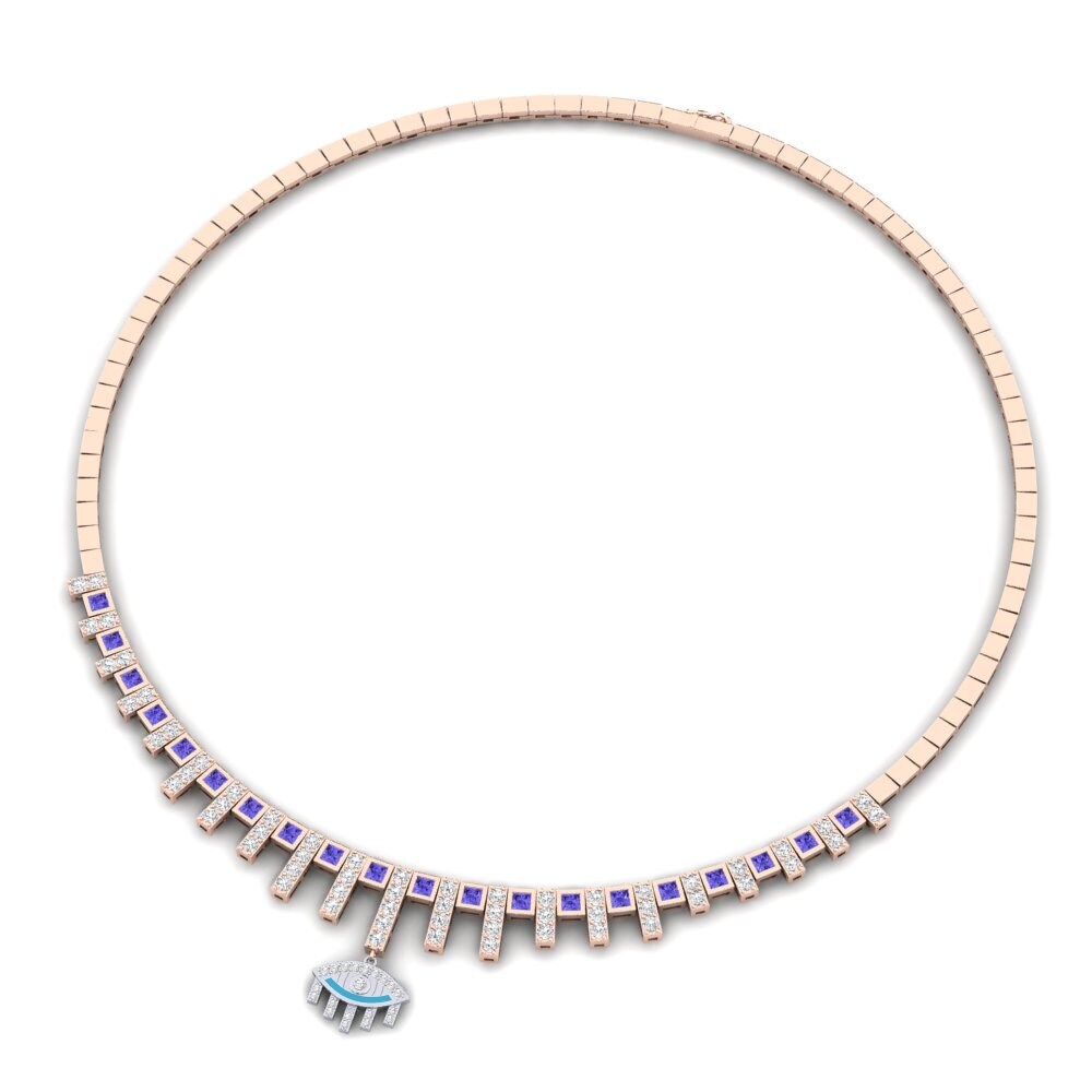 COLGANTES 9k Oro Rosa & Blanco Tanzanita Rígidos