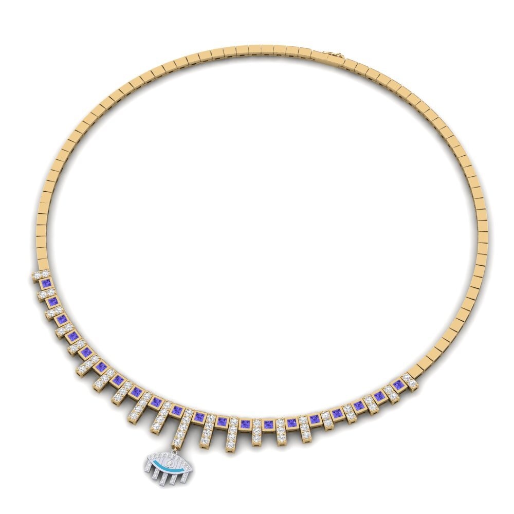Collar Tanzanite 14K Yellow & White Gold Necklaces