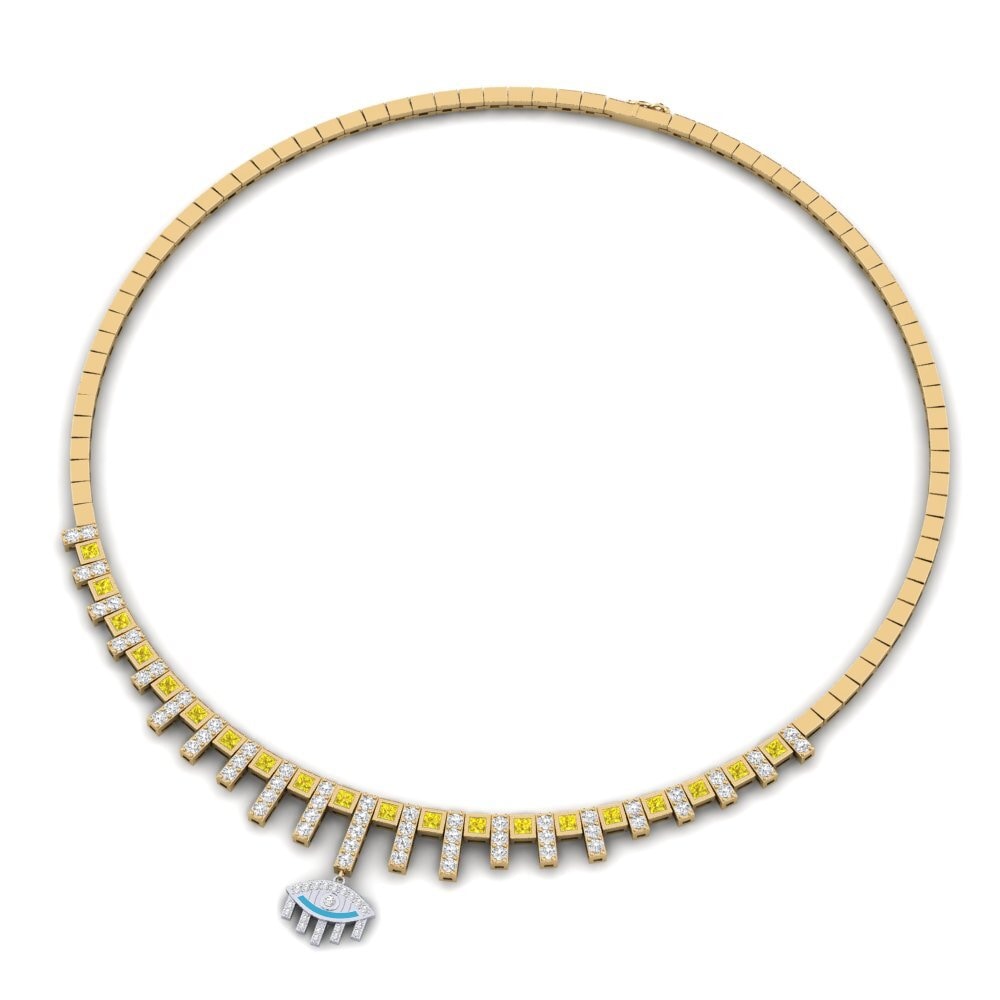 14ct Yellow / White Gold Yellow Sapphire Collier Porlash