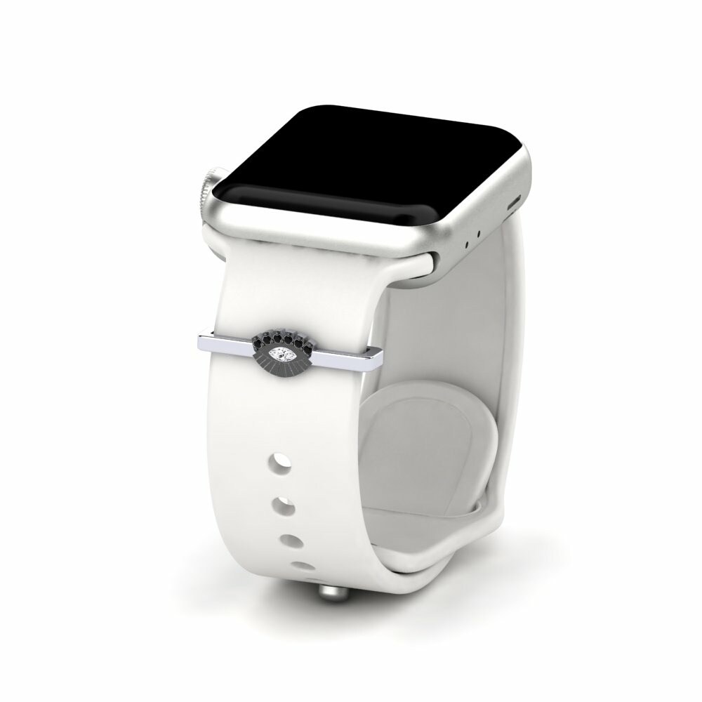 Accesorios para Apple Watch® Tradition - 950 Platino con Rodio Negro Zafiro blanco
