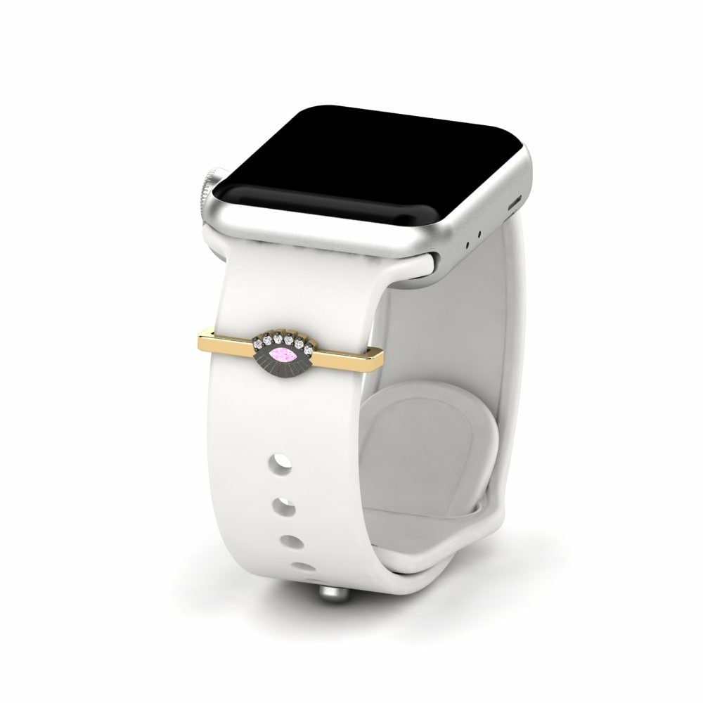 Accesorios Para Apple Watch® Tradition - 585 Oro Amarillo con Rodio Negro Zafiro Rosado