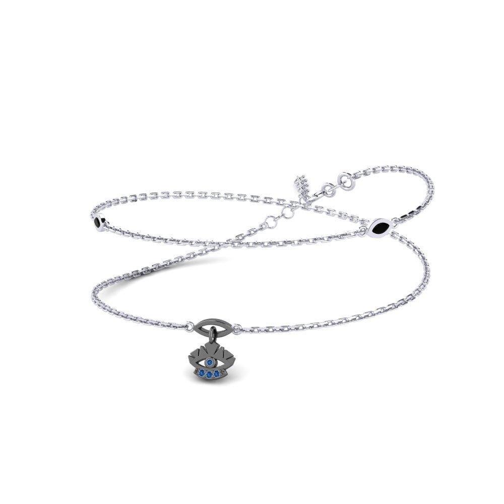 Plata 925 Circonita Azul Oscuro Collar de Mujer Tumelo
