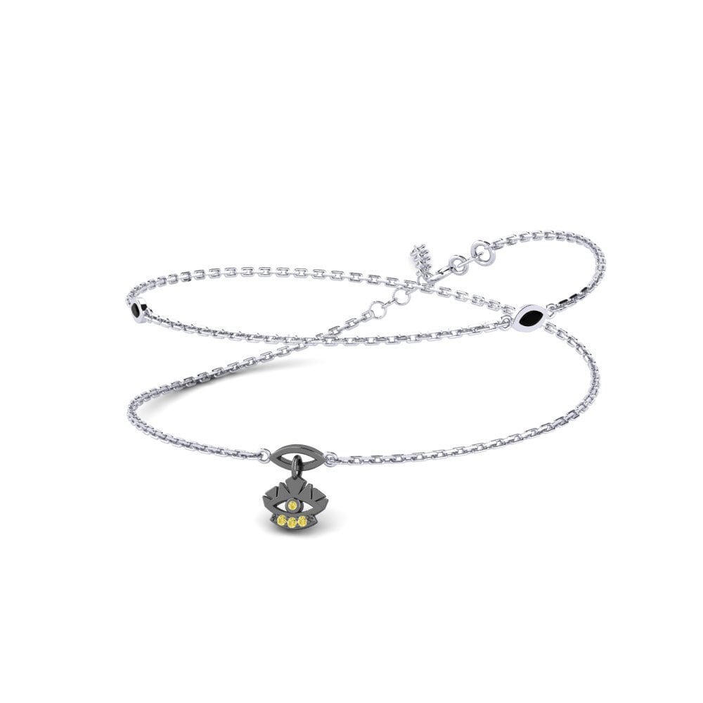 Plata 925 Zafiro amarillo Collar de Mujer Tumelo