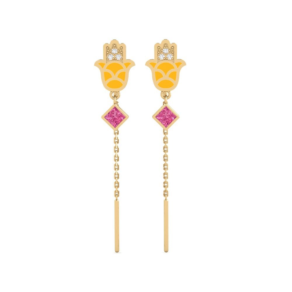 Ear Thread Pink Tourmaline Earrings