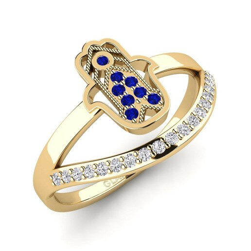 Nhẫn Beannaigh Vàng 585 & Đá Sapphire & Kim Cương