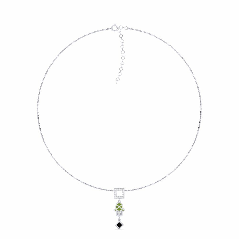Dây chuyền Palladium trắng Kim Cương Đen Choker
