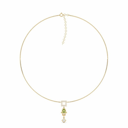 Necklace Beskyddare 585 Yellow Gold & White Sapphire