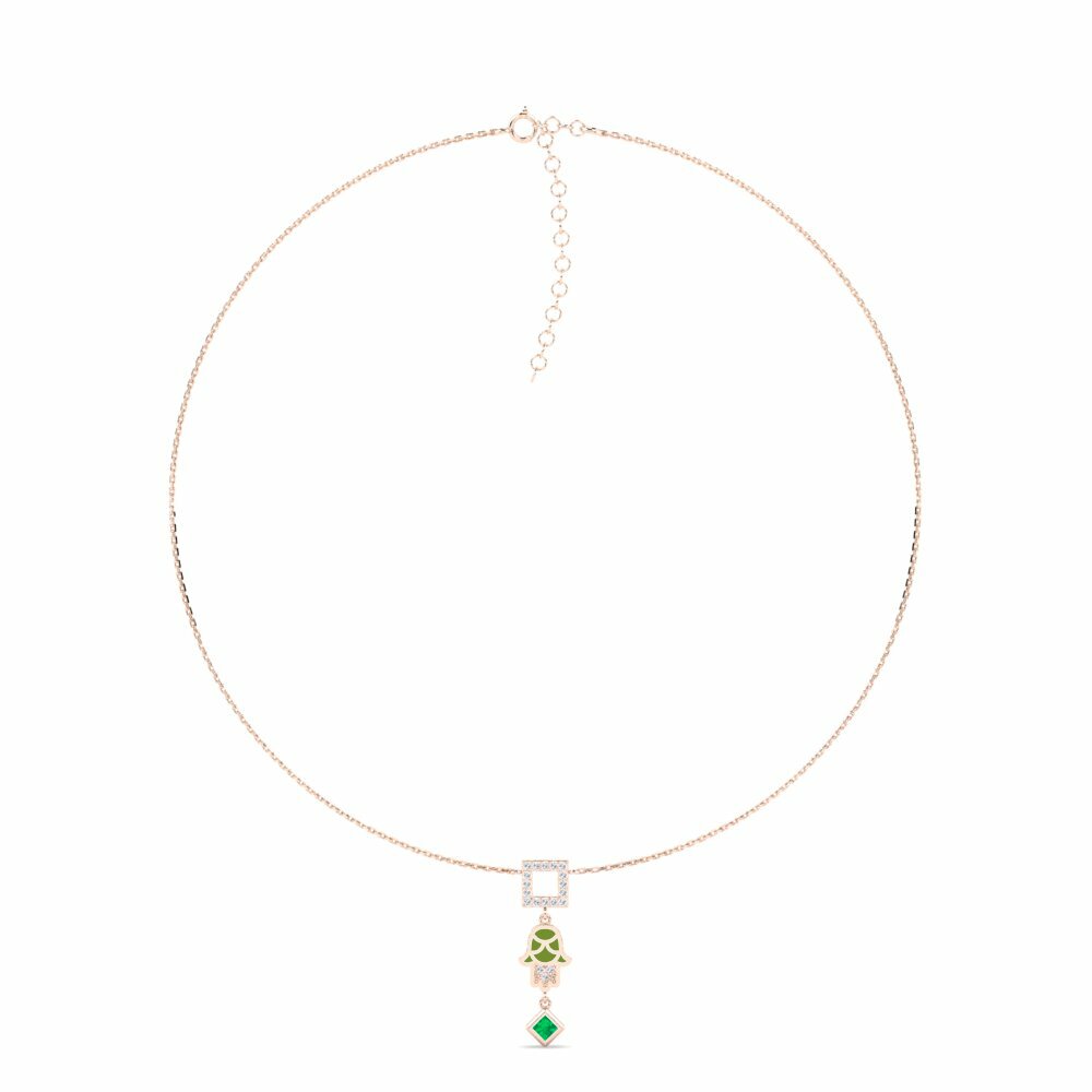 Vàng Hồng 18K Đá Emerald / Ngọc lục Bảo Dây chuyền choker nữ Beskyddare