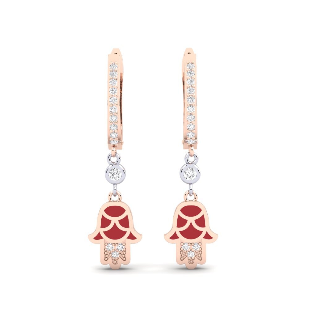 18ct Rose / White Gold Women's Earring Carah