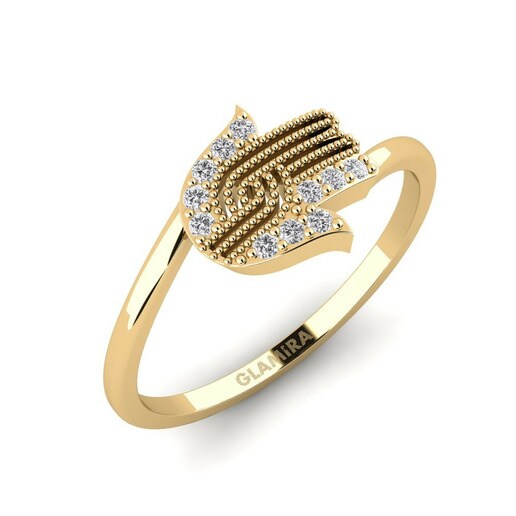 Ring Javaid 585 Yellow Gold & White Sapphire
