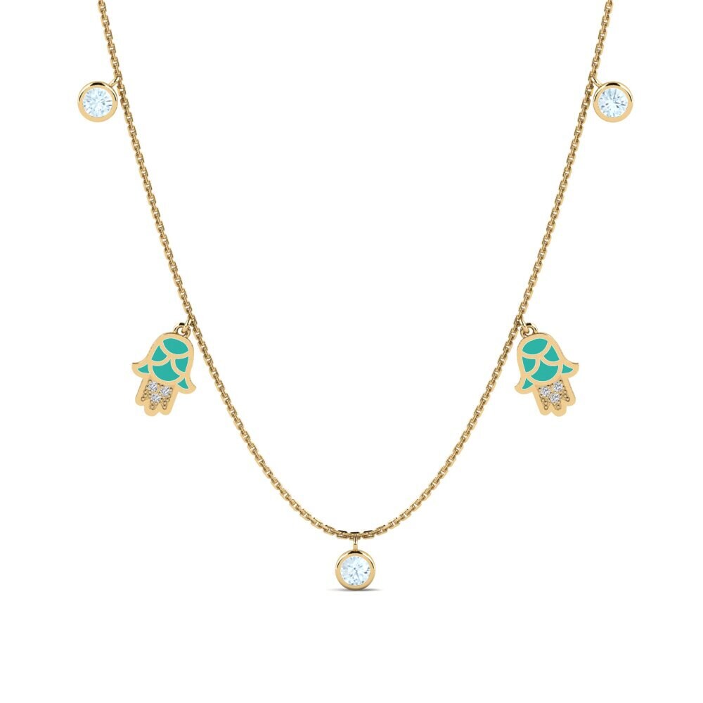 Aquamarine Women's Necklace Konfidi