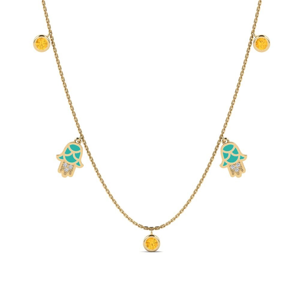 Citrine Women's Necklace Konfidi