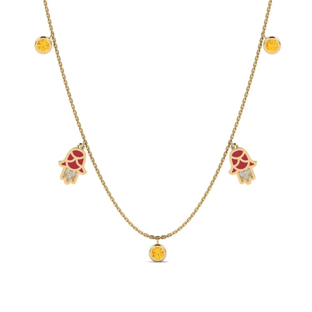 Citrine Women's Necklace Konfidi