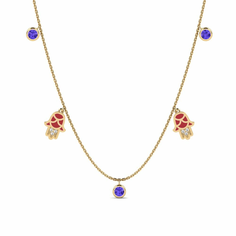 Vàng 18K Đá Tanzanite Dây chuyền nữ Konfidi