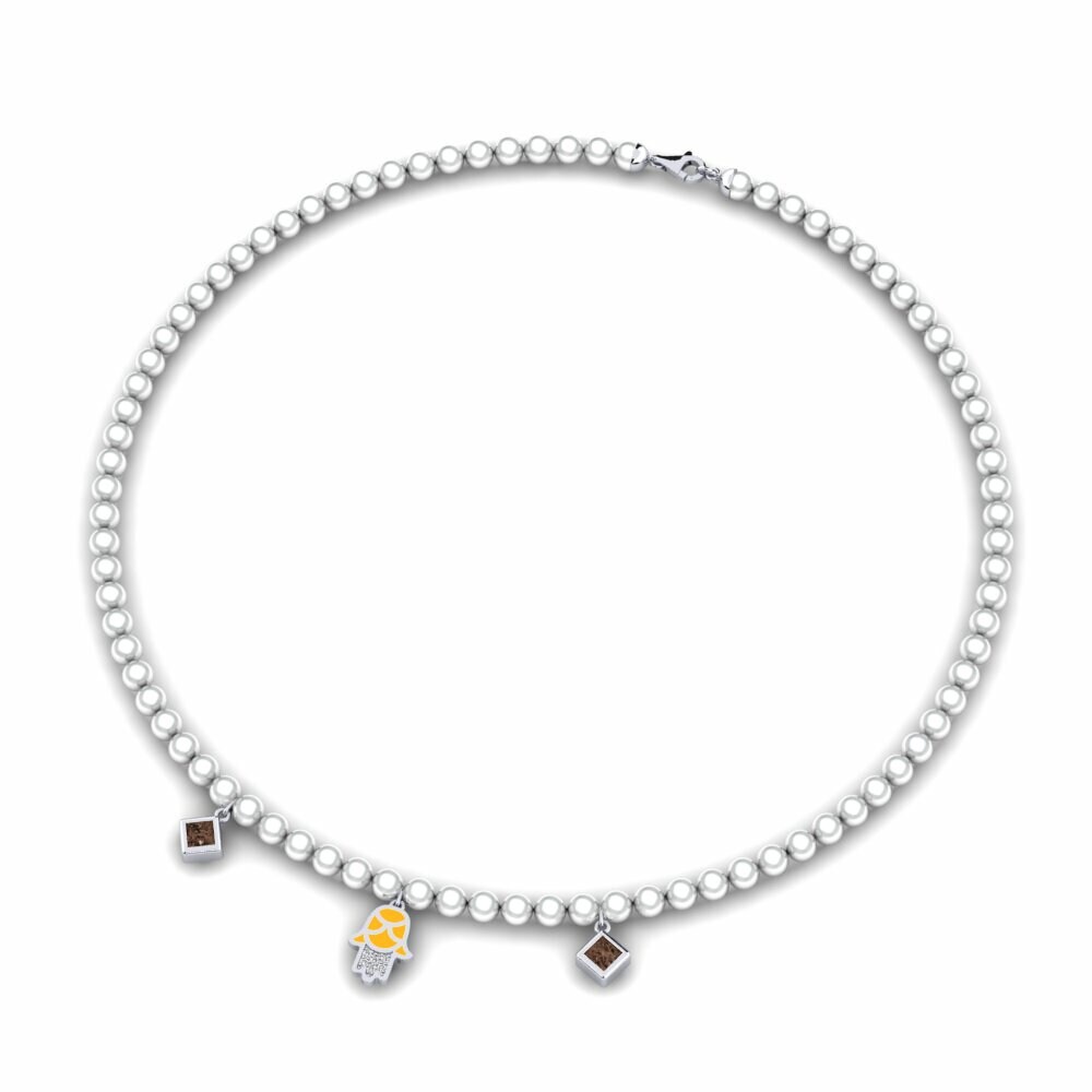 Palladium trắng Đá Thạch Anh Khói Dây chuyền nữ Milinzi