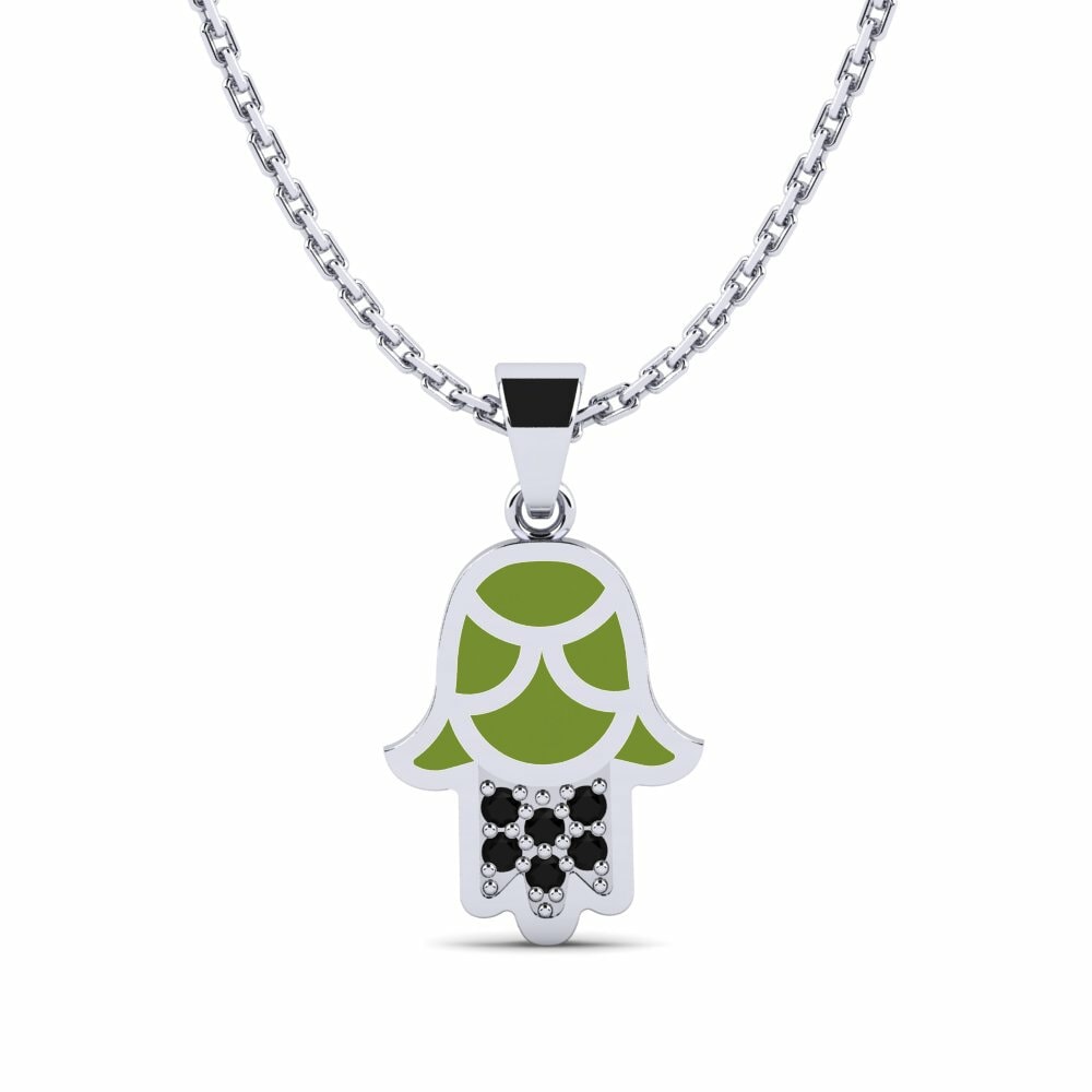 Black Diamond White Silver Women's Pendant Mphamvu