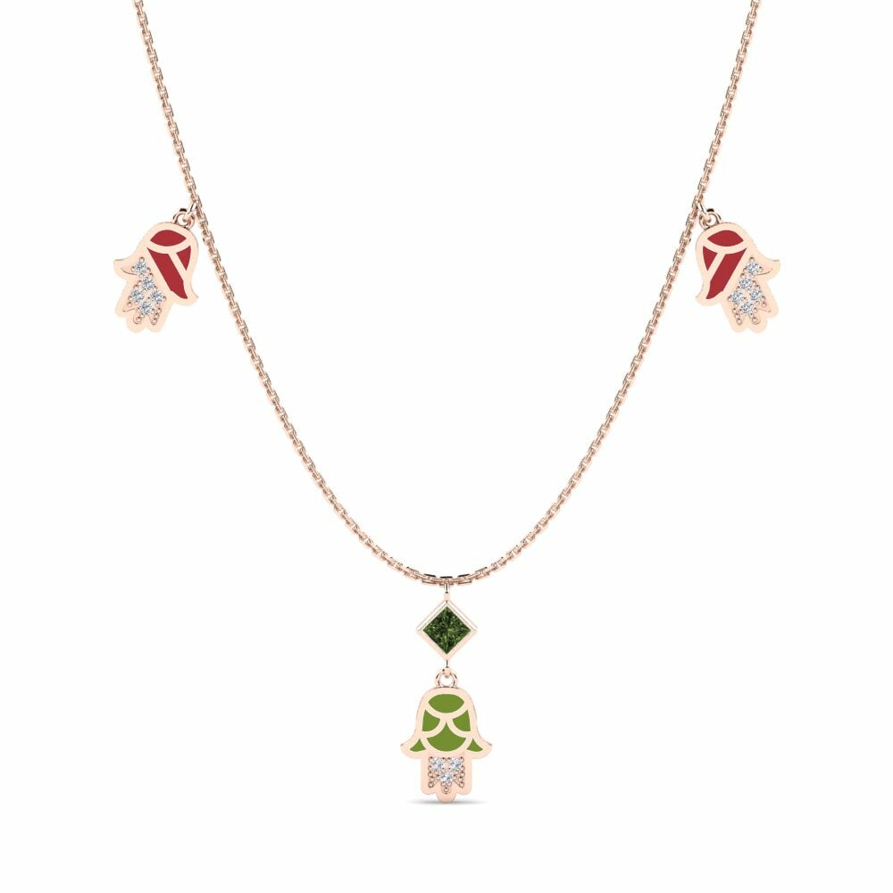 Vàng Hồng 18K Đá Sapphire Xanh Dây chuyền nữ Ndoba