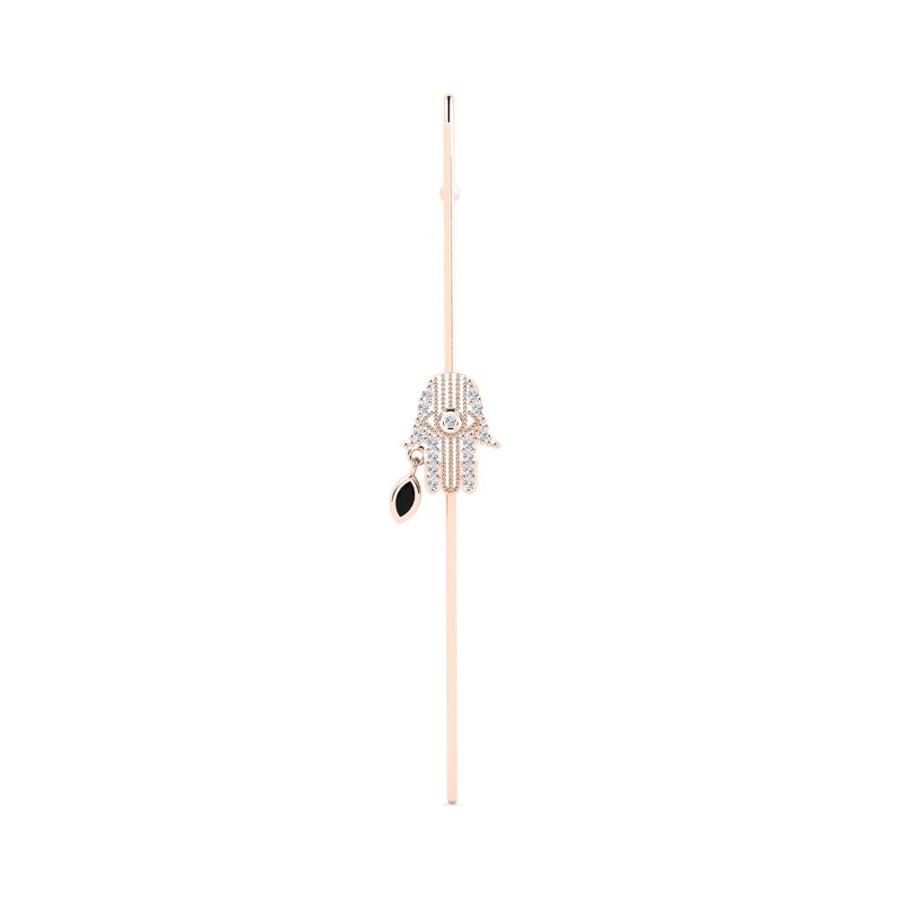 14K Rood Goud Zwarte Diamant Oorpiercing Orabelle