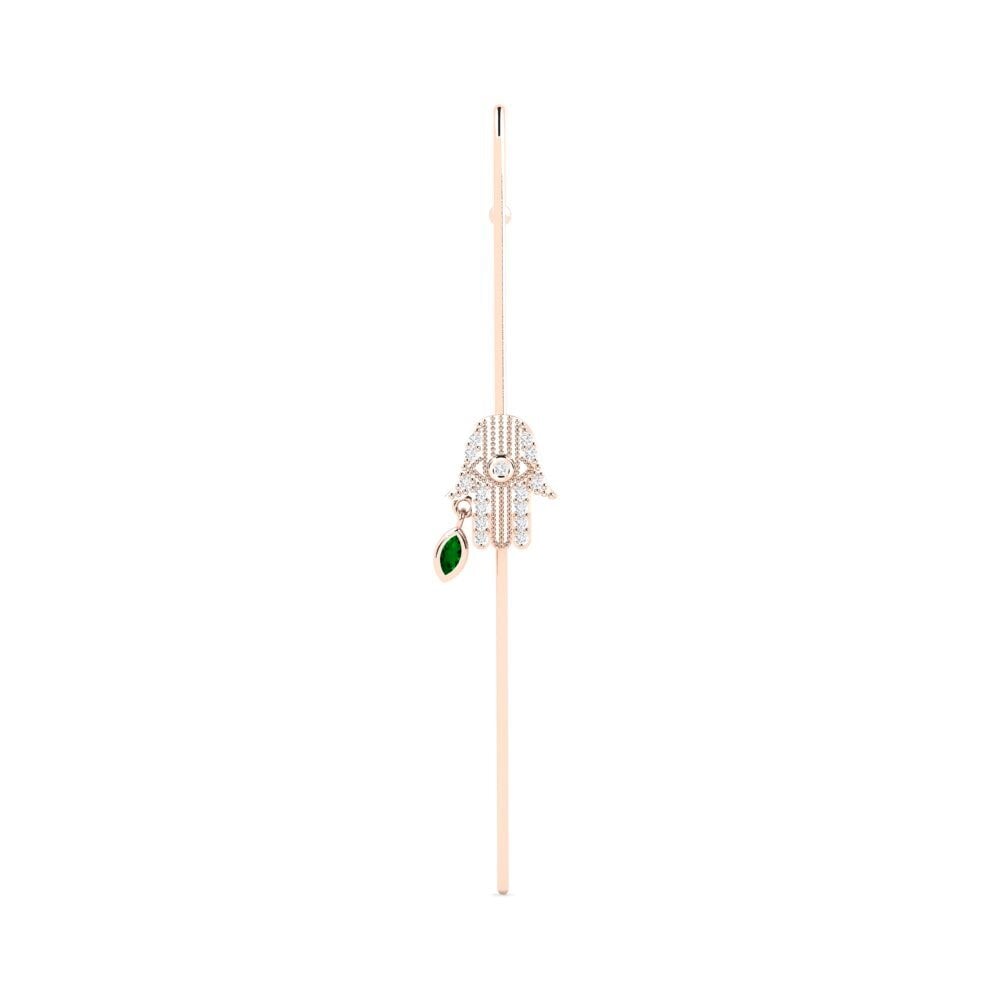 Rotgold 585 Grüner Zirkonia Ohrpiercings Orabelle