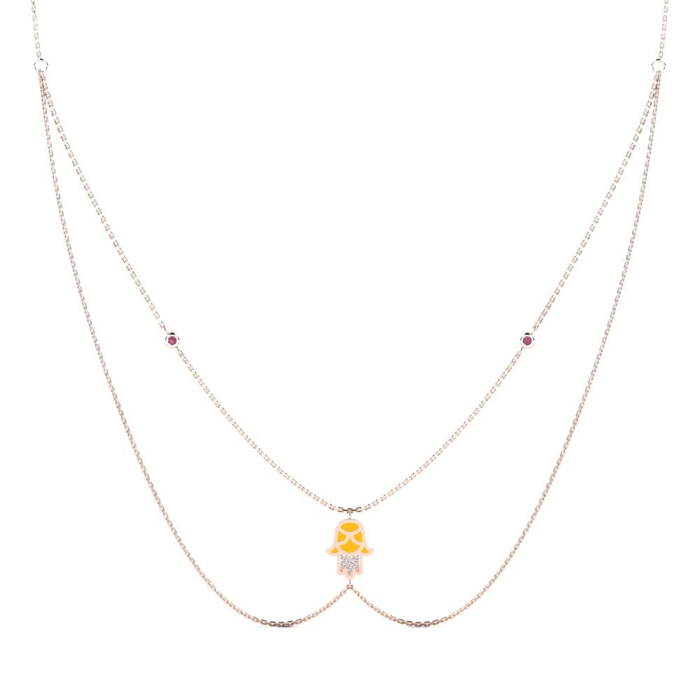 Rhodolite Garnet Women's Necklace Pwoteksyon