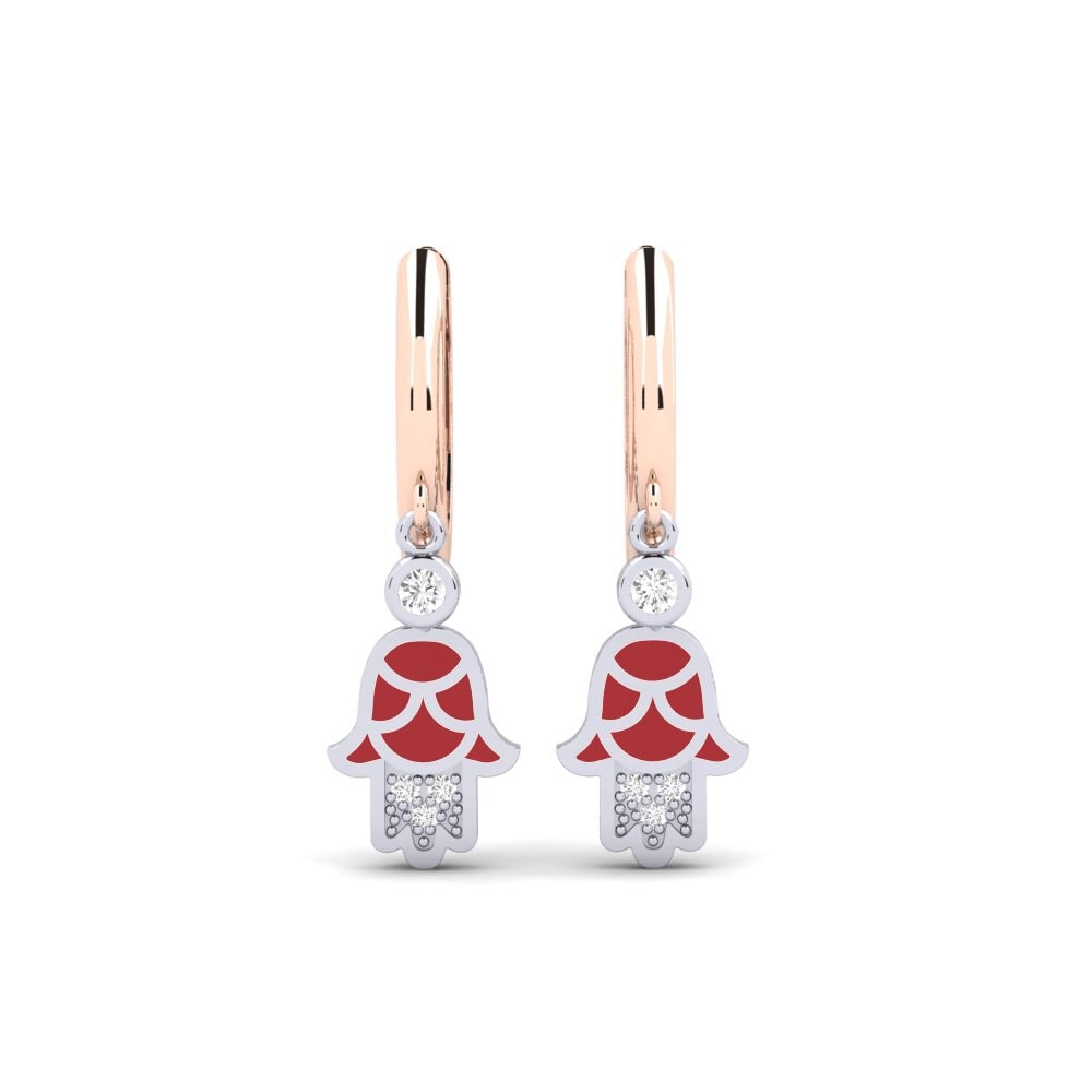 18ct Rose / White Gold Women's Earring Shakti