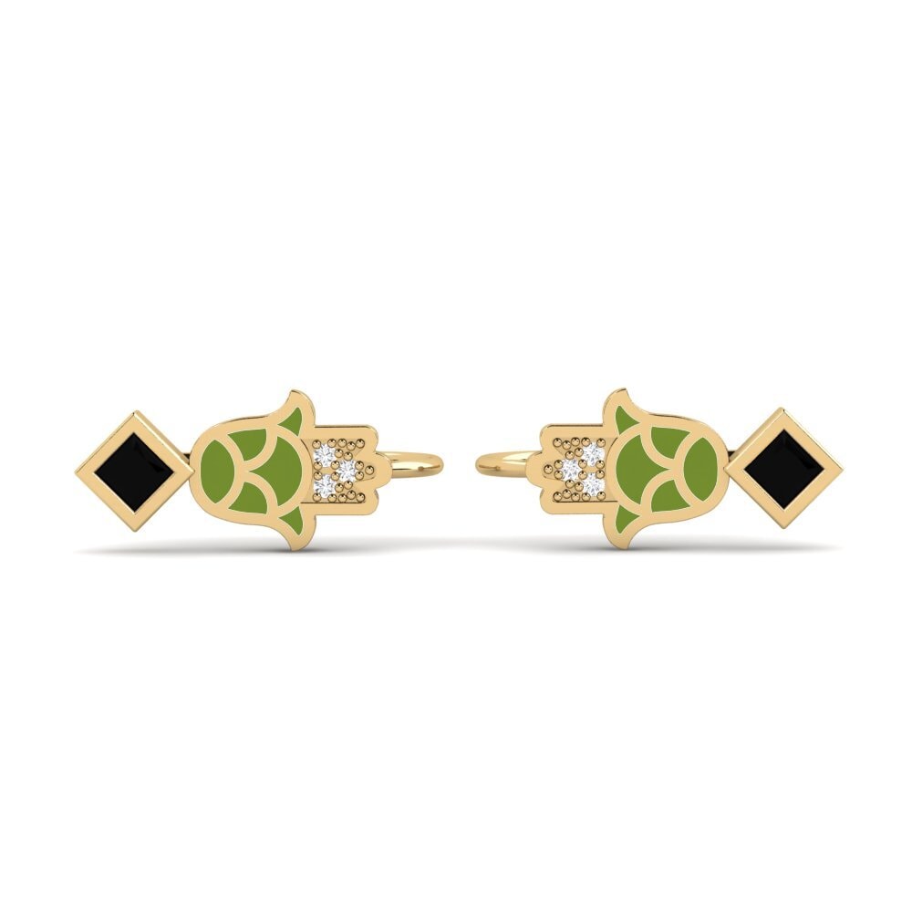 Orecchini Onice Nero Ear climber