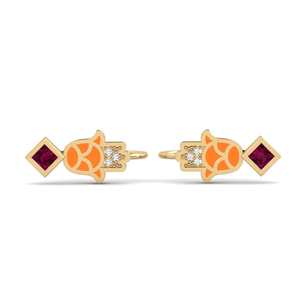 Climber Rhodolite Garnet Earrings