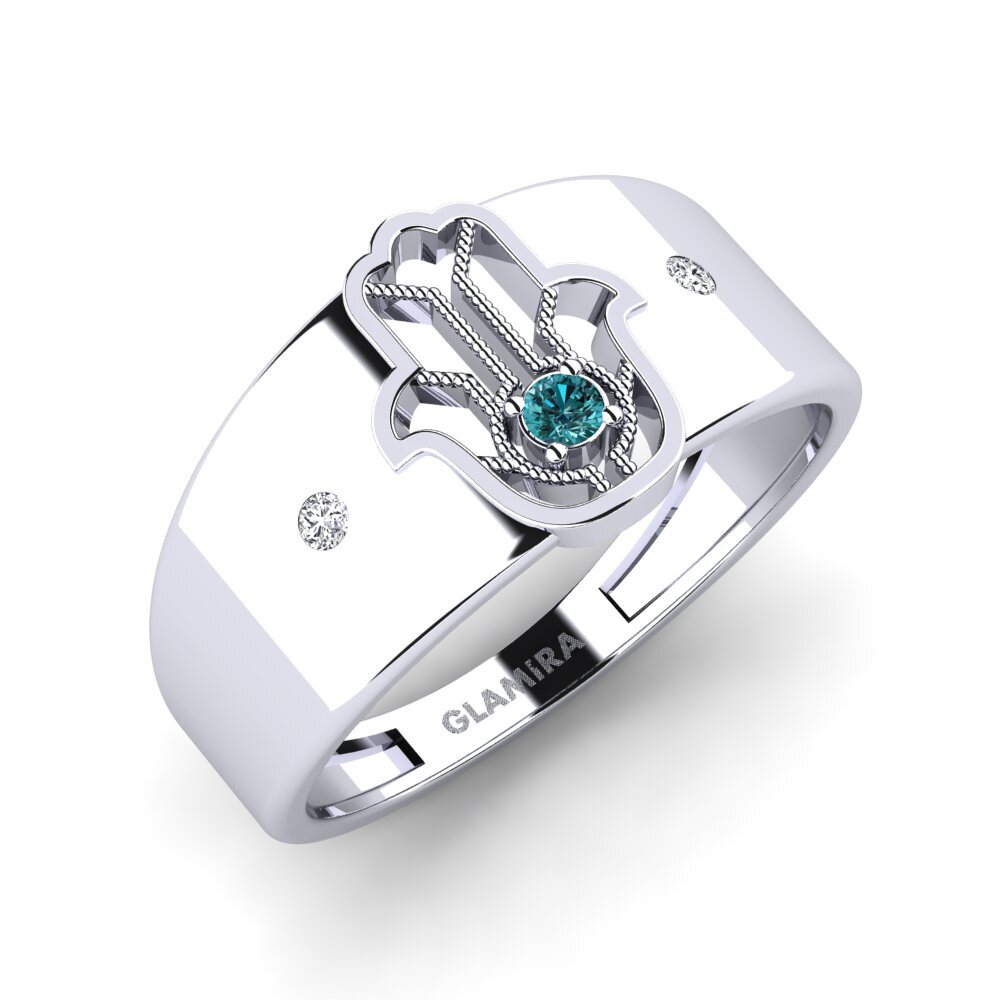 Plata 925 Diamante Azul Anillo Zegenen