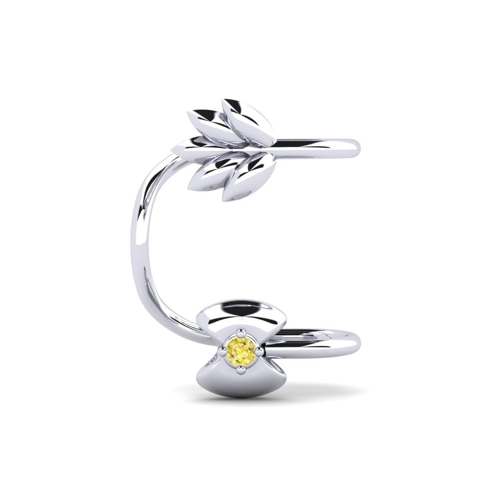 925 Prata de lei Safira Amarela Brincos Feminino Menorah