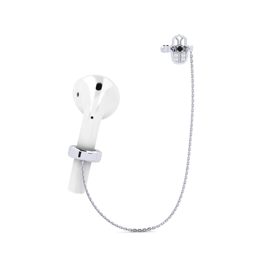 9ct White Gold Black Onyx Airpods® Anwansi