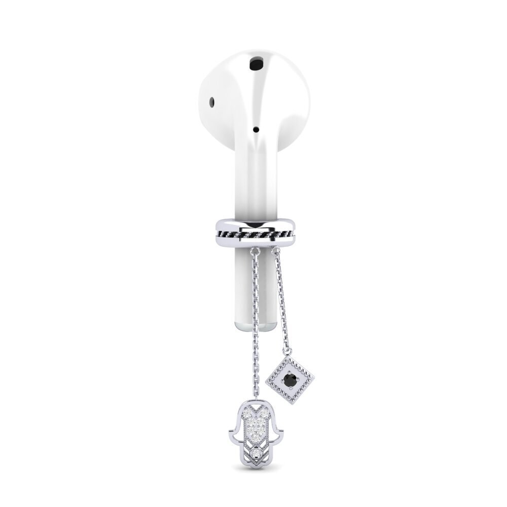 9ct White Gold Black Onyx Airpods® Hagid
