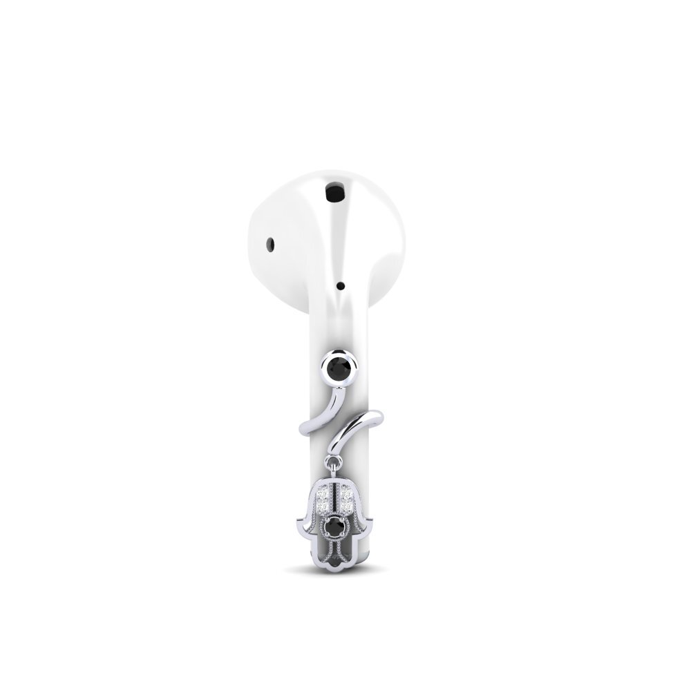 9ct White Gold Black Onyx Airpods® Itseka