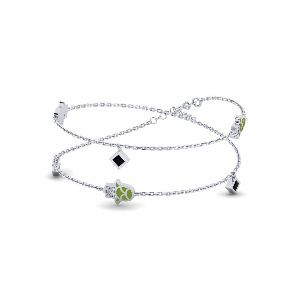 Palladium trắng Kim Cương Đen Dây chuyền nữ Kaitsta