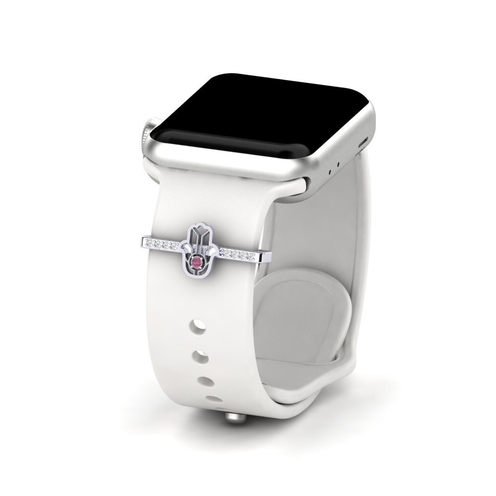 White Silver Rhodolite Garnet Apple Watch® Accessory Nodez - B
