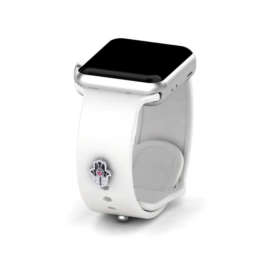 White Silver Rhodolite Garnet Apple Watch® Accessory Nodez - C