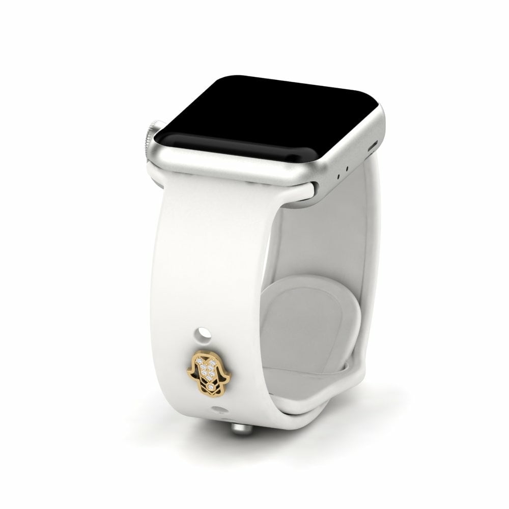 Hand of Hamsa Accesorio Para Apple Watch® Nodez - Oro Amarillo 585 Zafiro blanco