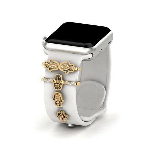 Phụ kiện Apple Watch® Nodez - SET Vàng 585 & Kim Cương Nâu & Kim Cương